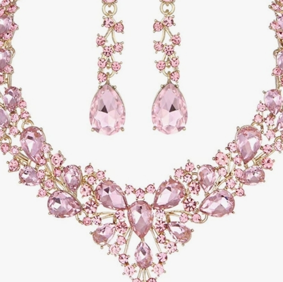 NWT Molie Bridal Austrian Crystal Necklace and Earrings - Picture 2 of 5